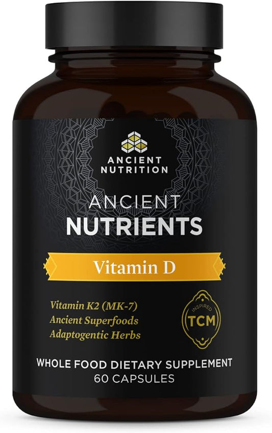 Vitamin D Supplement by Ancient Nutrition, 5,000 IU 60 Capsules