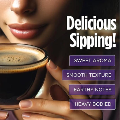 VitaCup Focus Mushroom Instant Coffee | For Memory & Clarity Support | with Fiber, Chaga, Lion’s Mane | D3 & B Vitamins | Medium Roast 100% Arabica & Robusta Instant Coffee | 2 Bags, 60 Servings