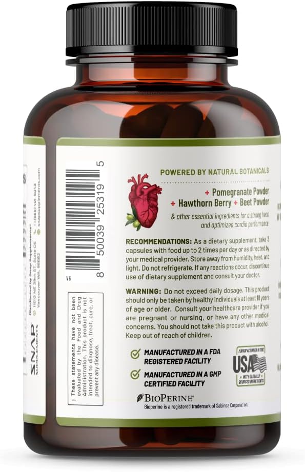 Snap Supplements Heart Health Supplements and 90 Capsules