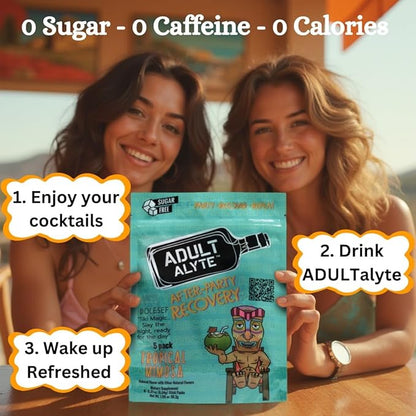 After Alcohol Aid Wellness Vitamins I Restore Better Mornings I Dihydromyricetin DHM & B Vitamins Complex I Antioxidants Supplement and Liver Support I 5 Powder Stick Drink Packets I Tropical Mimosa