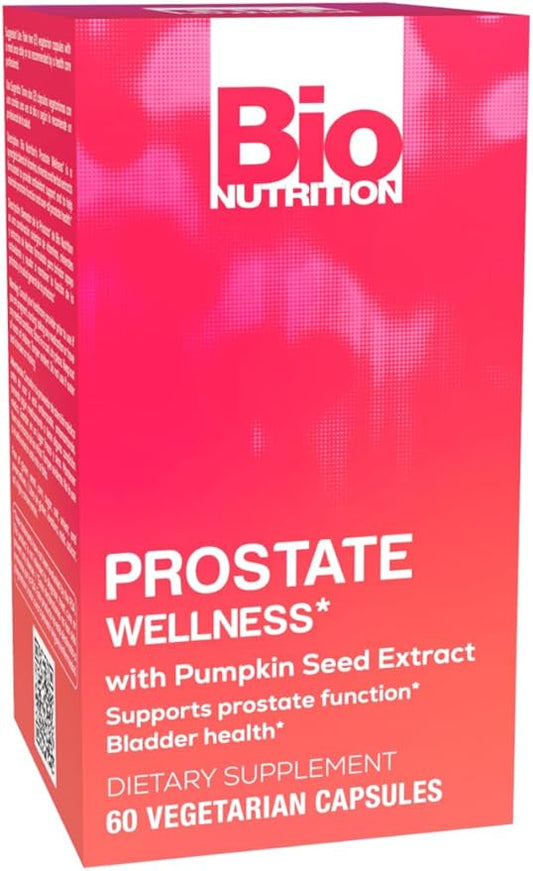Bio Nutrition Prostate Wellness Support Supplement 60 Vegetarian Capsules | Natural Formula for Men’s Health | Promotes Healthy Prostate Function | Supports Urinary Health & Hormonal Balance