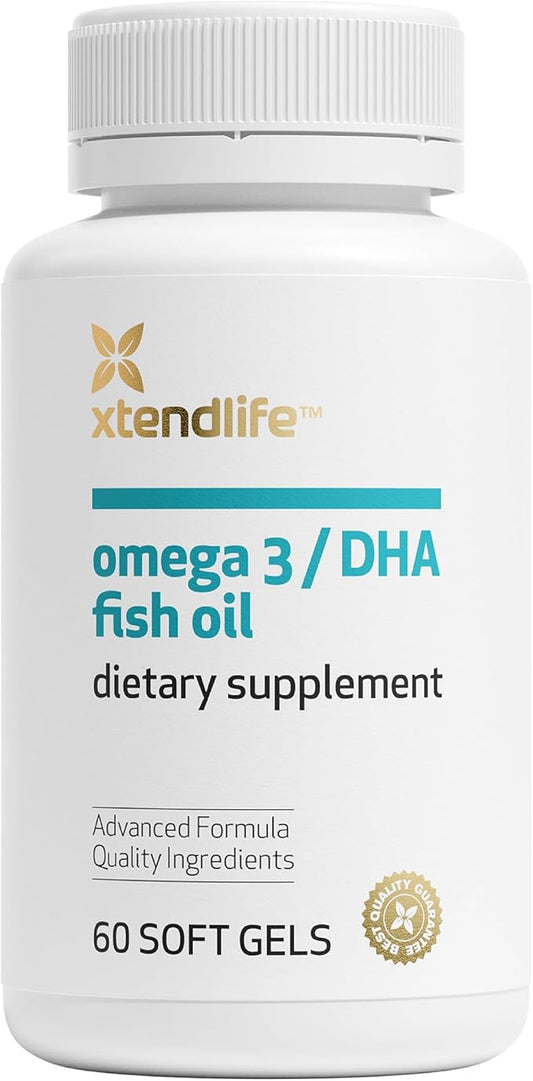 Xtendlife Omega 3/DHA Fish Oil 1100mg (700mg DHA), 3 Supplement (60 Count)