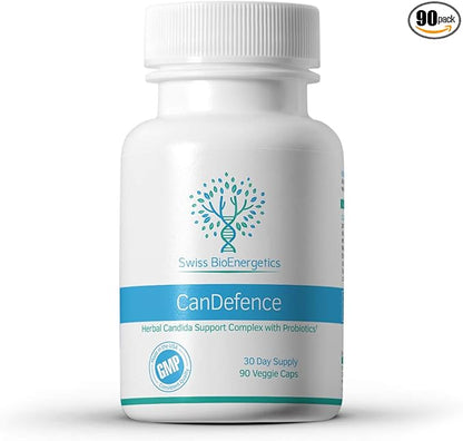 CanDefence - Candida Cleanse Ultimate Extra Strength All-in-ONE Formulation with Caprylic Acid, Probiotics and a synergistic Balance of 11 Different Botanicals - 90 Capsules