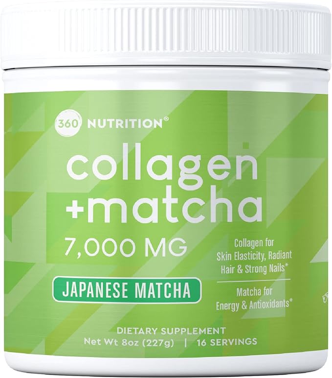 360 Nutrition Matcha Hydrolyzed Collagen Peptides (8oz (1 (1 Count))