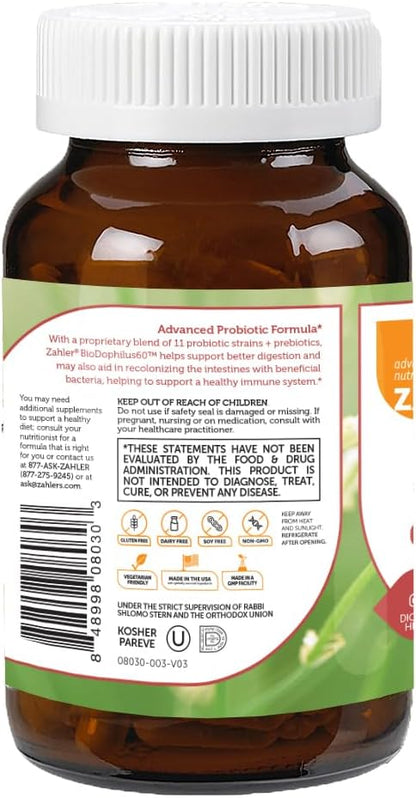 Zahler BioDophilus High Potency Probiotic Formula 60 Billion 60 Capsules