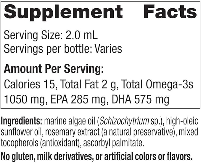 Nordic Naturals Baby’s DHA Vegetarian, Unflavored 1050 mg Omega-3-1 oz 15 Servings