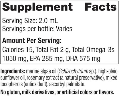 Nordic Naturals Baby’s DHA Vegetarian, Unflavored 1050 mg Omega-3-1 oz 15 Servings