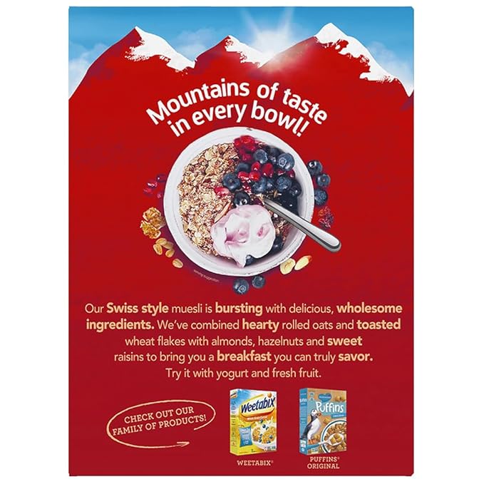 Alpen Original Muesli, Swiss Style Muesli Cereal, Whole Grain, Non-GMO Project Verified, Heart Healthy, Kosher, Vegan, 14 Oz Box (Pack of 6)