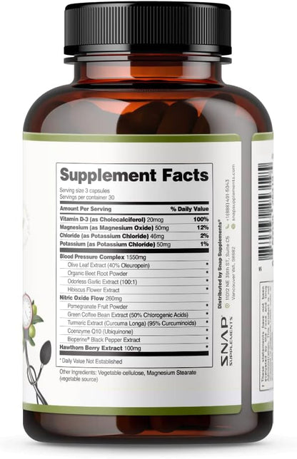 Snap Supplements Heart Health Supplements and 90 Capsules