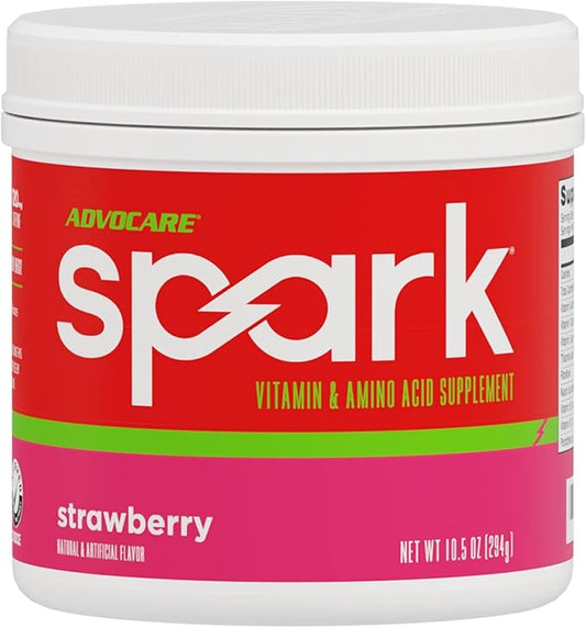 AdvoCare Spark Vitamin & Amino Acid Supplement - Focus & Energy Drink Powder Mix with Vitamin A, B-6, C & E - Also Includes L-Carnitine & L-Tyrosine - Strawberry - 10.5 oz