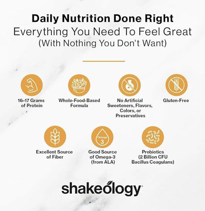 Shakeology 0g Added Sugar Sampler Pack Vegan & Whey Protein Powder, Gluten Free Superfood Protein Shake with Supergreens, Probiotics for Gut Health, Adaptogens, Vitamins, 16g Protein per Serving