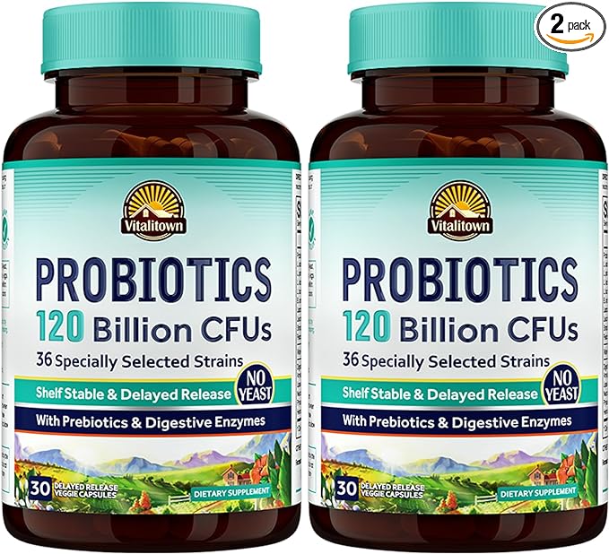 Vitalitown Probiotics 120 Billion CFUs 36 Strains, 60 Delayed