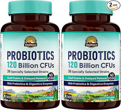 Vitalitown Probiotics 120 Billion CFUs 36 Strains, 60 Delayed