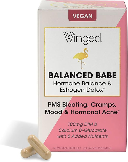 Winged Wellness Balanced Babe 100mg DIM, 100mg Calcium 6 Added 60ct