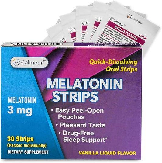 30 Oral Sleep Strips | Quick-Dissolving 3mg Melatonin Strips | Works Faster Than Gummies | Relaxation Sleep Supplements for Adults | The Ultimate Sleeping Aid for Better Sleep and Eye Health