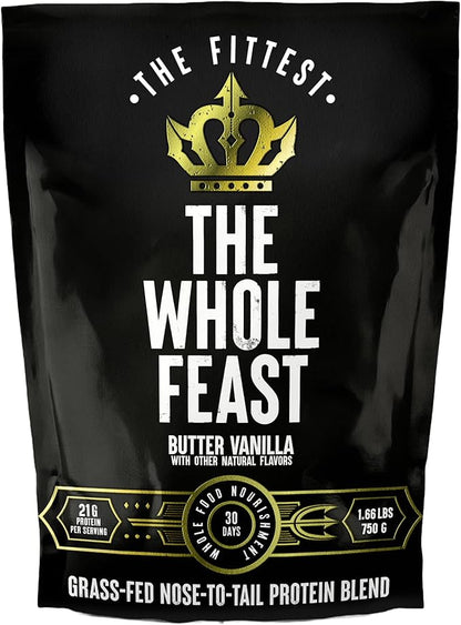 The Fittest Whole Feast Beef Protein Powder 14g Collagen 21g Total