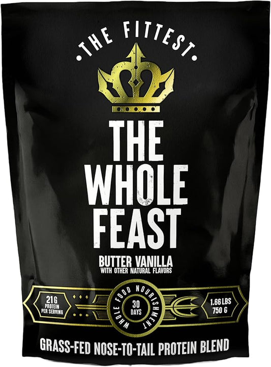 The Fittest Whole Feast Beef Protein Powder 14g Collagen 21g Total