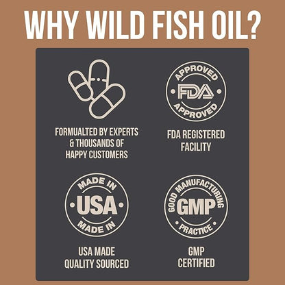 Wild Foods Fish Oil Omega 3 Supplements 1600 mg 60 Capsules (1 pk) 30 Servings