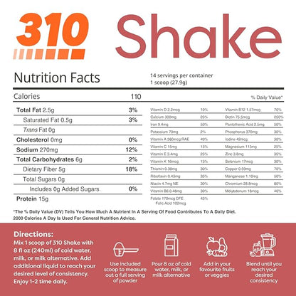 310 Nutrition Meal Replacement Shake – Superfood Blend, Low Carb, Keto & Paleo Friendly, Gluten-Free – Natural Sweeteners, 26 Essential Vitamins & Minerals - Strawberry, 14 Servings