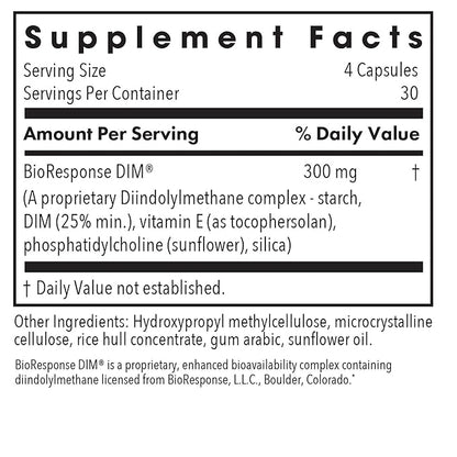 Allergy Research Group DIM Enhanced Delivery System Supplement - Supports Healthy Hormone Balance for Women, Promotes Healthy Estrogen Metabolism, PMS Support, Vegetarian Capsules - 120 Count