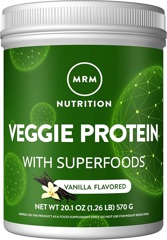 MRM Nutrition Veggie Protein with Superfoods 22g Complete 8.8g Essential 13 superfoods 3s and Omega6s | 30 Servings