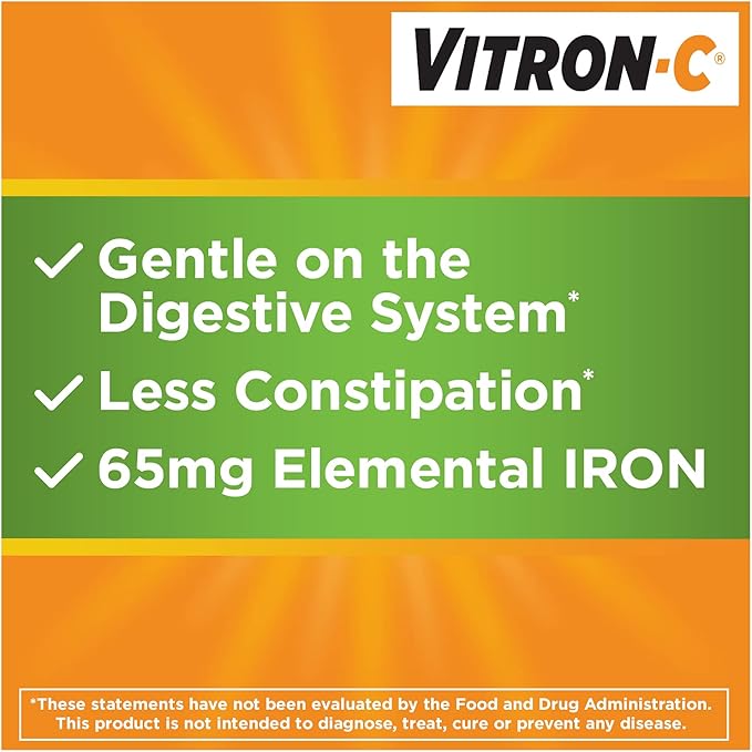 Vitron-C High Potency Iron Supplement, 60ct 400 Magnesium 60ct