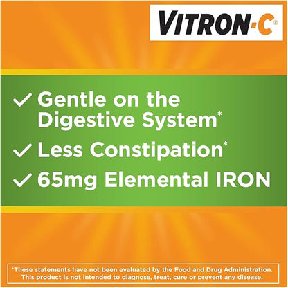 Vitron-C High Potency Iron Supplement, 60ct 400 Magnesium 60ct