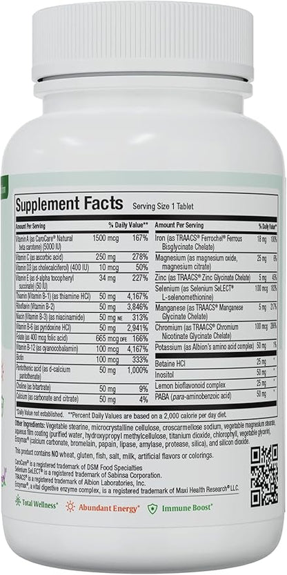 Maxi Health Complete Once Daily Vitamins B1 B2 B2 B3 B3 B6 B6 B12 B12 C D3 E (90 Tablets)