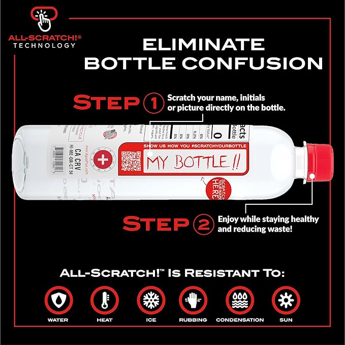 Agua Plus pH9+ Alkaline Water Bottles - 16.9 fl (500mL) oz Drinking Water Bottles - Enhanced with Pink Mineral Sea Salt for Electrolytes and Minerals - Recycled Plastic and USA Made Water Bottles - 4 Pack