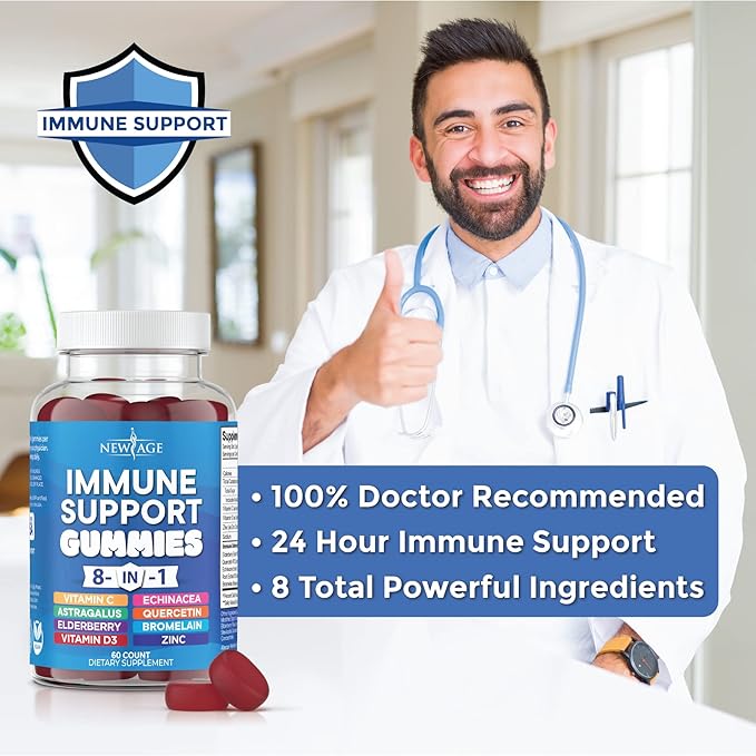 8 in 1 Immune Support Booster 50mg, Vitamin 5000 IU, B6, Elderberry (8 in 1 Gummies 2))