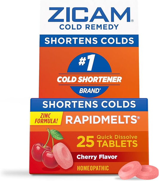 Zicam Cold Remedy Zinc Rapidmelts, Cherry 25 Count