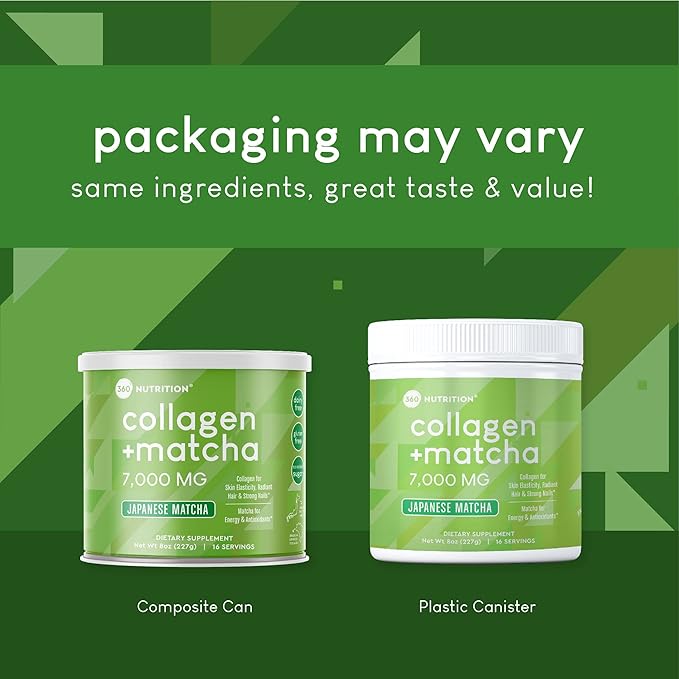 360 Nutrition Matcha Hydrolyzed Collagen Peptides (8oz (1 (1 Count))