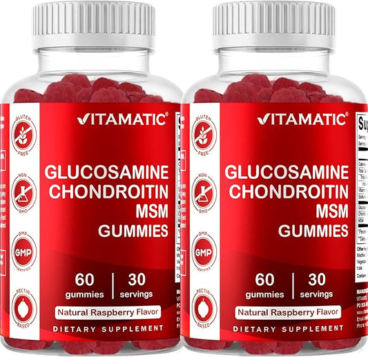 Vitamatic 2 Pack Glucosamine Chondroitin Gummies 60 Pectin