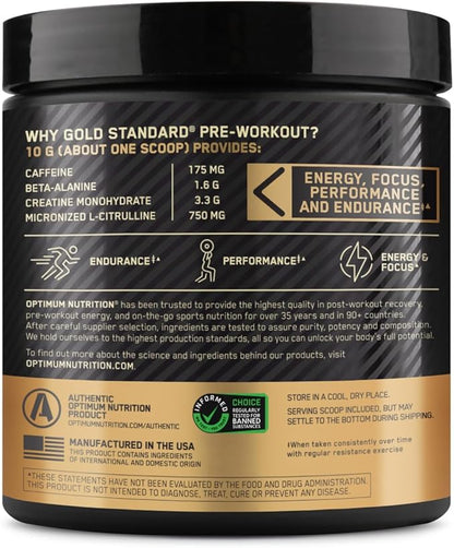 Optimum Nutrition Gold Standard Pre-Workout, Vitamin 30 Servings