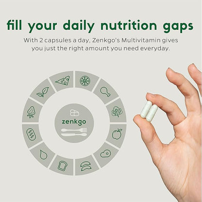 Zenkgo Women's Vitamins + Probiotics 25B B6, B12, B12, Vegan D3, K2 K2 (MK-7), (MK-7), Folate, Superfoods(60Ct/30Day)
