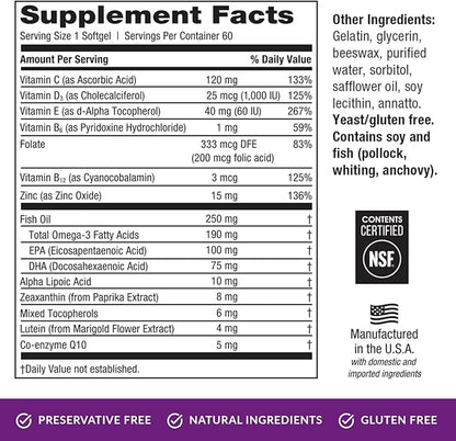 EyePromise Restore Supplement 60 Softgel Omega-3 Fish