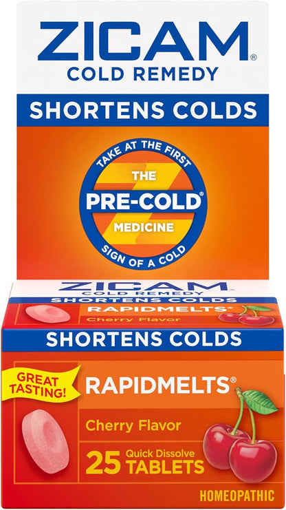 Zicam Cold Remedy Cherry Zinc Rapidmelts 25 Count 20 Count