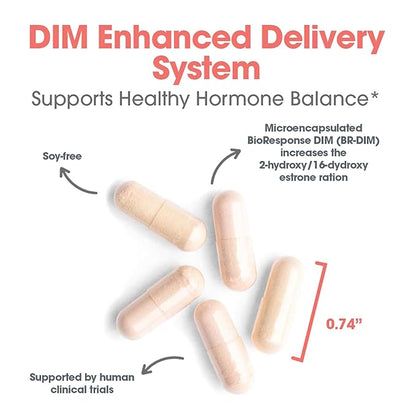 Allergy Research Group DIM Enhanced Delivery System Supplement - Supports Healthy Hormone Balance for Women, Promotes Healthy Estrogen Metabolism, PMS Support, Vegetarian Capsules - 120 Count
