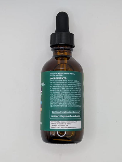 Rosemary Hair Oil For Growth with Castor Oil Batana Oil Pumpkin Seed Oil Peppermint Oil Silica Biotin Collagen Keratin Saw Palmetto Horsetail Tea Tree Vit E Aloe Vera Jojoba (1 Pack)