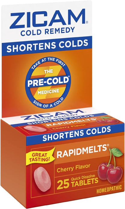 Zicam Cold Remedy Cherry Zinc Rapidmelts 25 Count 20 Count