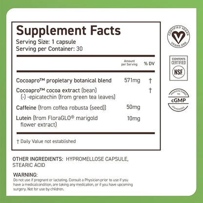 CocoaVia Memory & Focus Brain Supplement, 30 Day, 30 Capsules