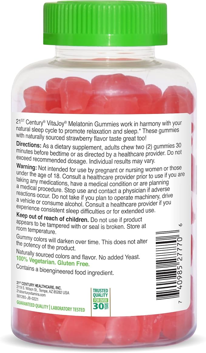 21st Century Vitajoy Melatonin Gummies, Multi, 120 Count