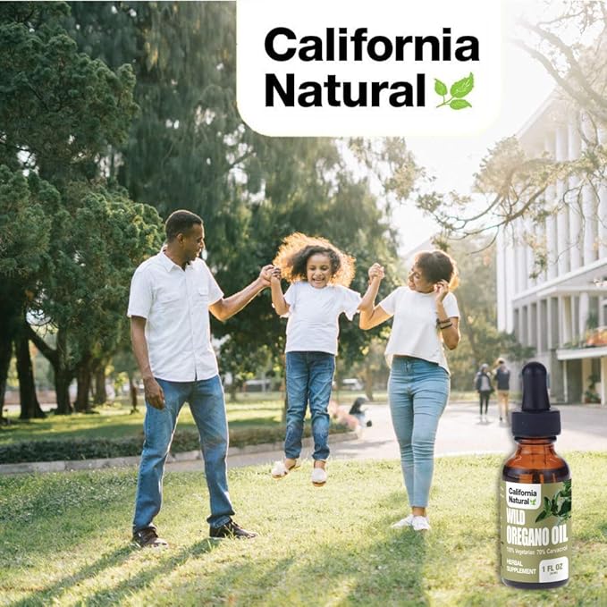 Wild Oregano Oil 1oz Bottle - California Natural - Immune System & Digestive Support - Promote Gut Health & Healthy Digestion - 100% Vegetarian - 70% Carvacrol - Herbal Supplement - 1oz