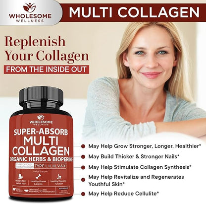 Super-Absorb Multi Collagen Pills (Type I (90 Capsules)