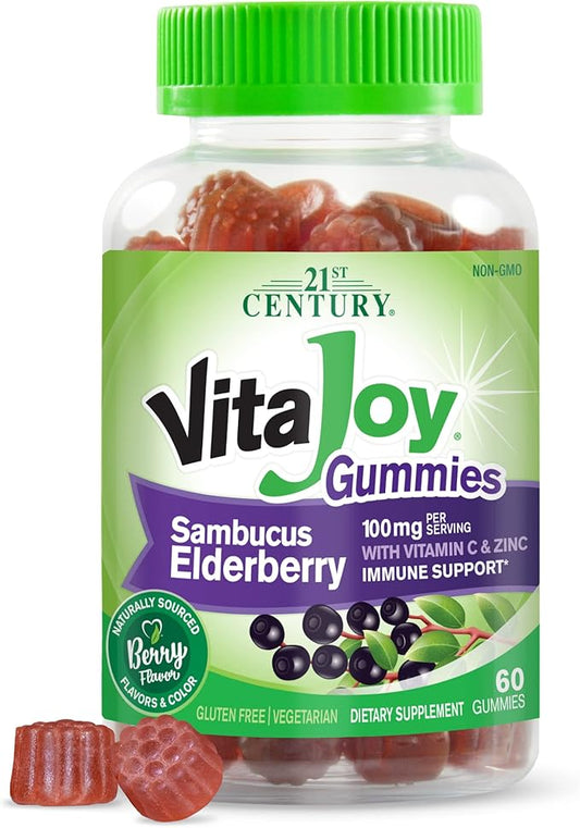 21st Century VitaJoy Sambucus Elderberry Gummies, 60 Count