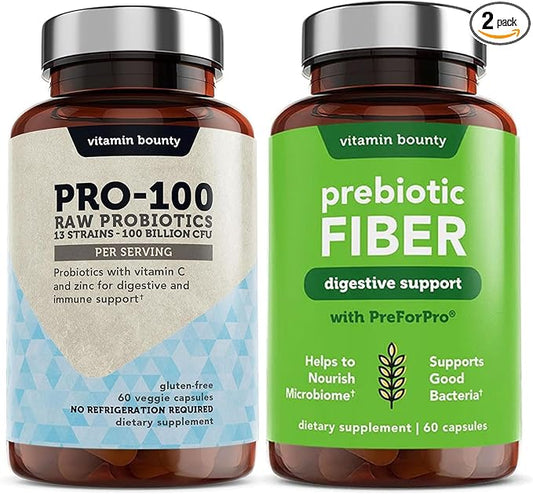 Vitamin Bounty Pro-100 Probiotics & Prebiotic 13 Strains, 100 Billion 90 Capsules