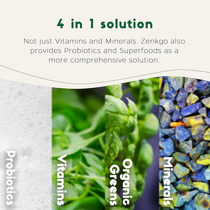 Zenkgo Men’s Daily Multivitamin + Probiotics 25 Billion D3, K2 K2 (MK-7), (MK-7), Superfoods (60Ct/30Day)