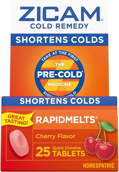 Zicam Cold Remedy Cherry Zinc Rapidmelts 25 Count 20 Count