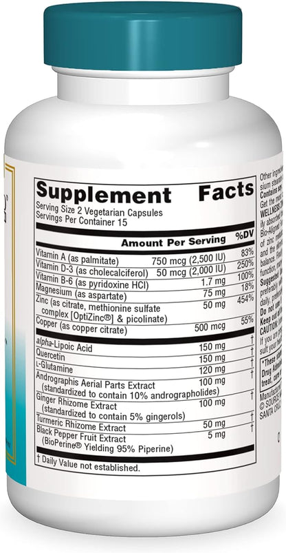 Source Naturals Wellness ZincMunity, Supports Zinc 50 mg 30 Vegetarian