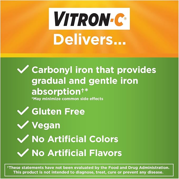 Vitron-C High Potency Iron Supplement, 60ct 400 Magnesium 60ct